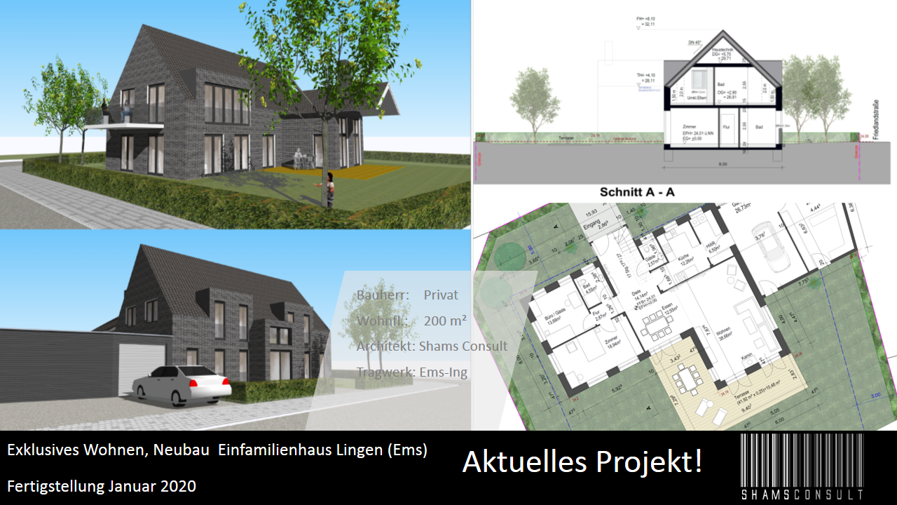 Planung und Baugenehmigung, Einfamilienhaus Lingen (Ems)
